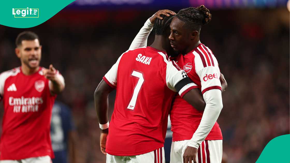 Bruno Guimaraes, Bukayo Saka, Eberechi Eze, Arsenal, UEFA Champions League.