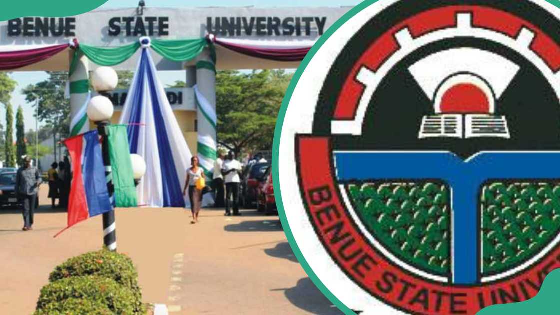 Benue State University front gate and logo