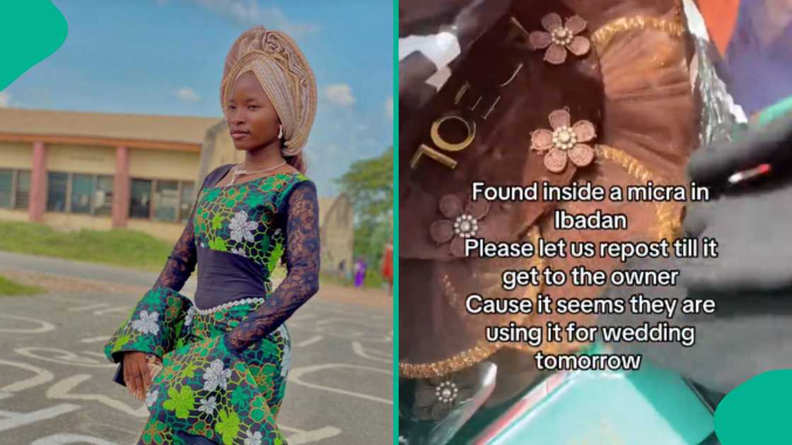 Lady shares video after finding couple's wedding items inside car she entered