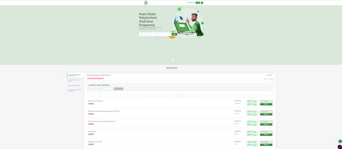 Kano State Polytechnic application login page