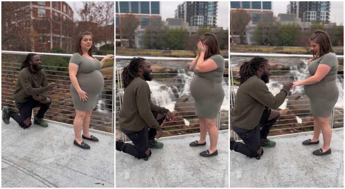 Photos of a black man engaging his white lover who is pregnant. Photos of a black man engaging his white lover who is pregnant.