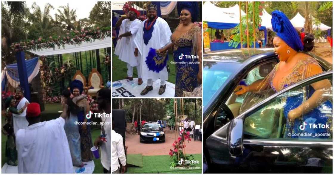 Bride breaks down in tears, groom gifts bride a car, Nigerian wedding Bride breaks down in tears, groom gifts bride a car, Nigerian wedding