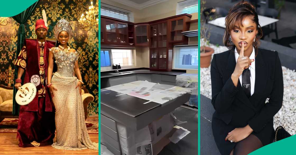 Priscilla Ojo shares video as she redo's her husband's kitchen. Priscilla Ojo shares video as she redo's her husband's kitchen.
