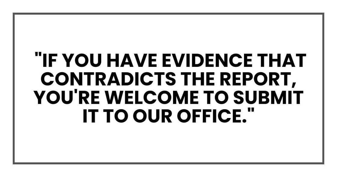 If you have evidence that contradicts the report, you're welcome to submit it to our office If you have evidence that contradicts the report, you're welcome to submit it to our office