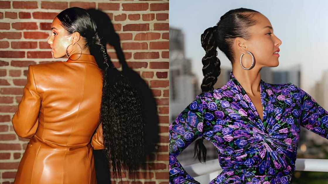 Alicia Keys' braided ponytail hairstyles Alicia Keys' braided ponytail hairstyles