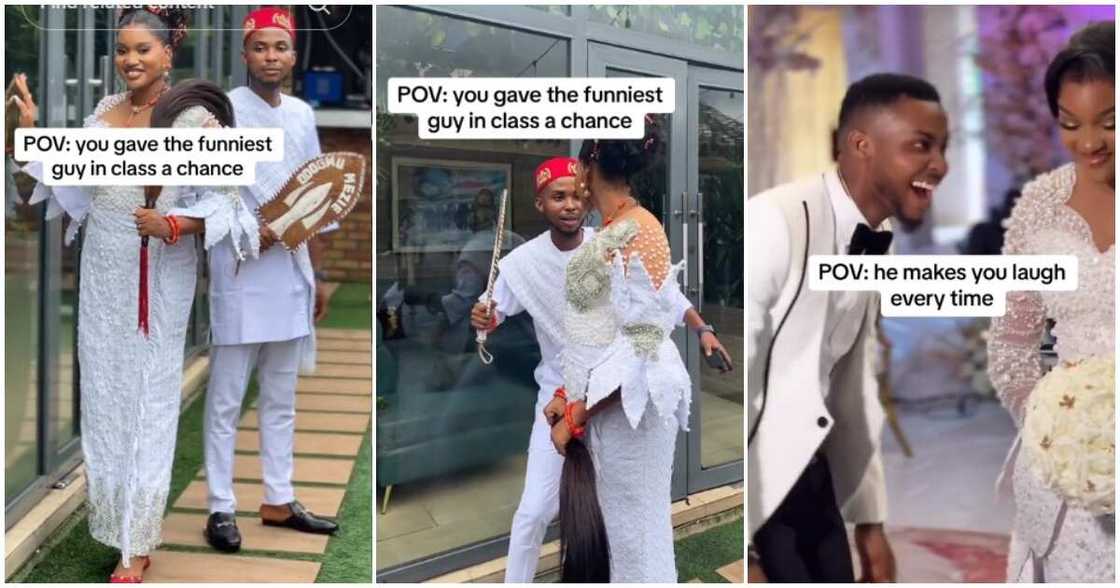 Bride, Nigerian lady, funniest guy in class Bride, Nigerian lady, funniest guy in class