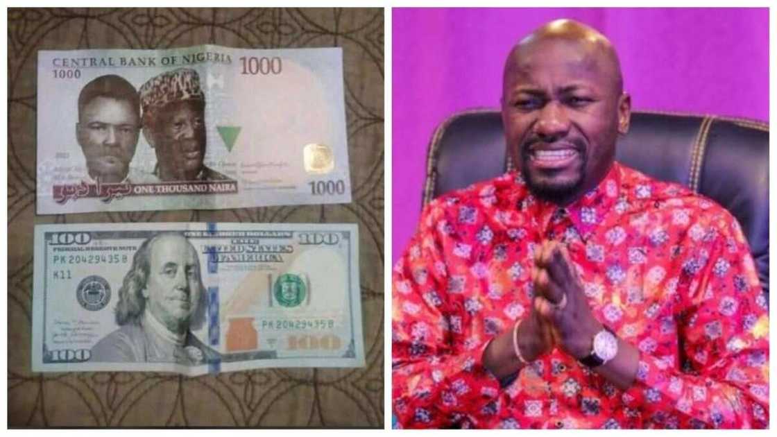 Apostle Suleman, Naira, dollar, exchange rate, black market