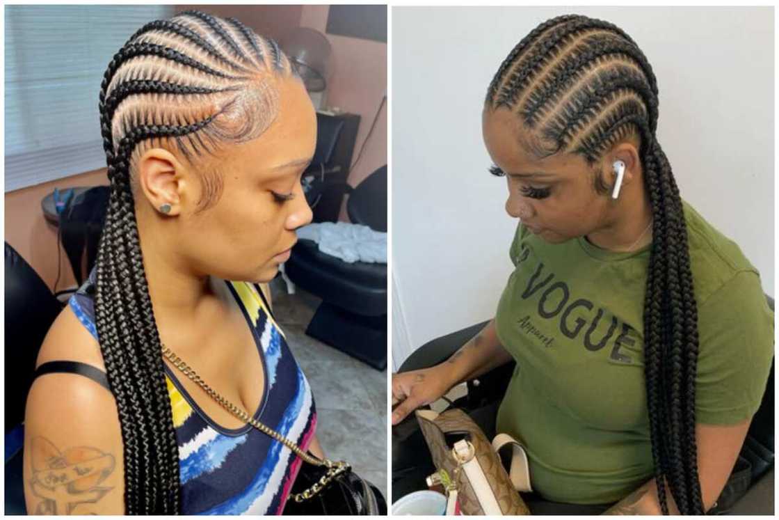 Eight stitch braids. Eight stitch braids.