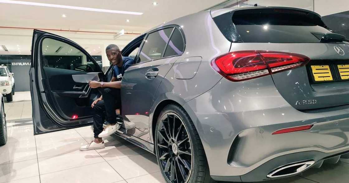 Soft Life: Young Man Buys Himself Mercedes-Benz as Birthday Gift, Many Reacts