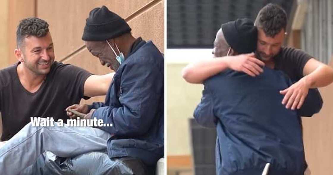 Can I Hug You Please: Man Who Has Been Homeless for 20 Years Breaks down as Stranger Gifts Him N207k