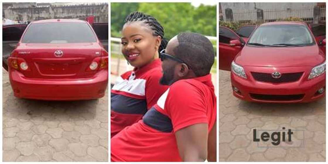 Nigerian man, Solomon Adogo buys his wife a new Toyota Corolla car Nigerian man, Solomon Adogo buys his wife a new Toyota Corolla car