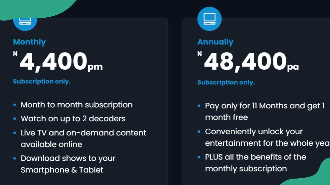 A screenshort displaying DStv Padi prices. A screenshort displaying DStv Padi prices.