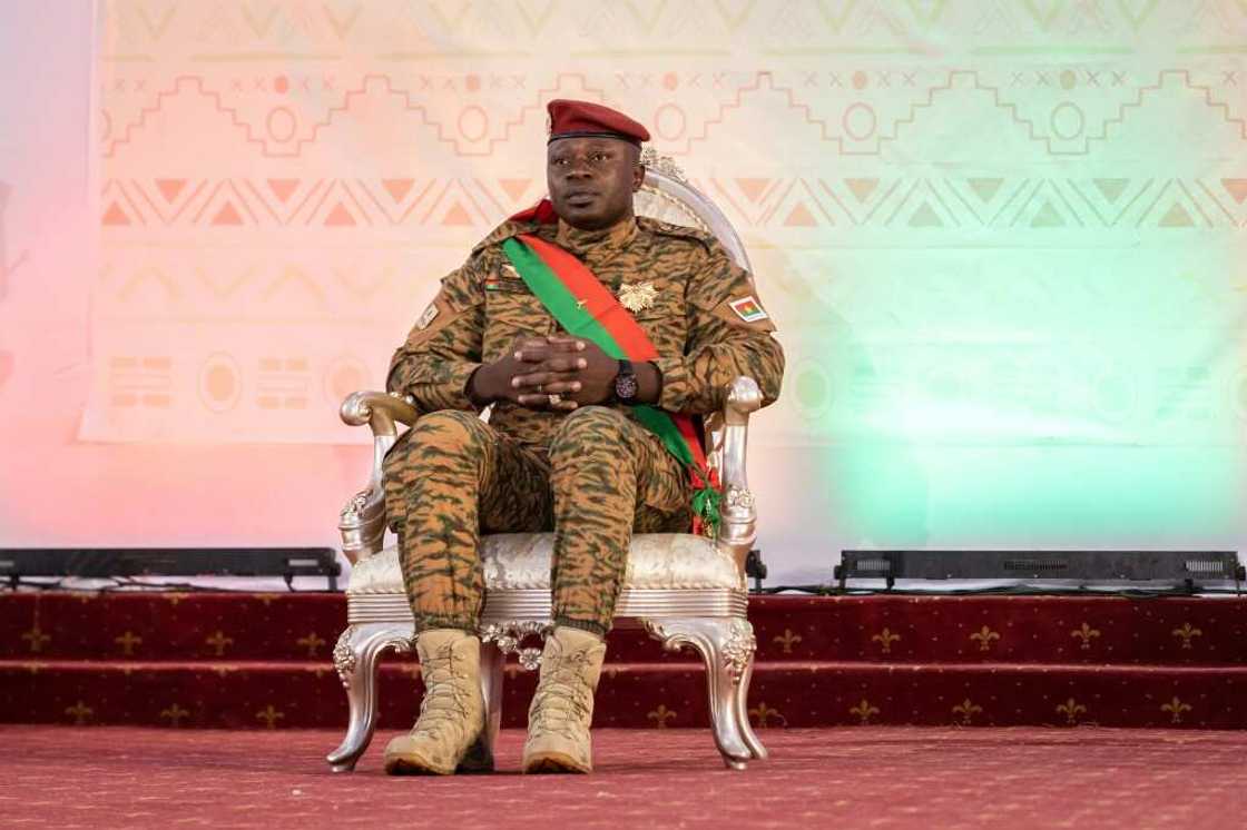 Ousted leader Lieutenant-Colonel Paul-Henri Sandaogo Damiba, pictured in March 2022 Ousted leader Lieutenant-Colonel Paul-Henri Sandaogo Damiba, pictured in March 2022