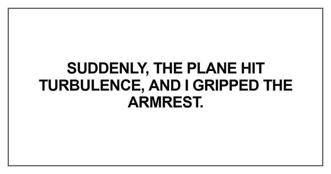 Suddenly, the plane hit turbulence