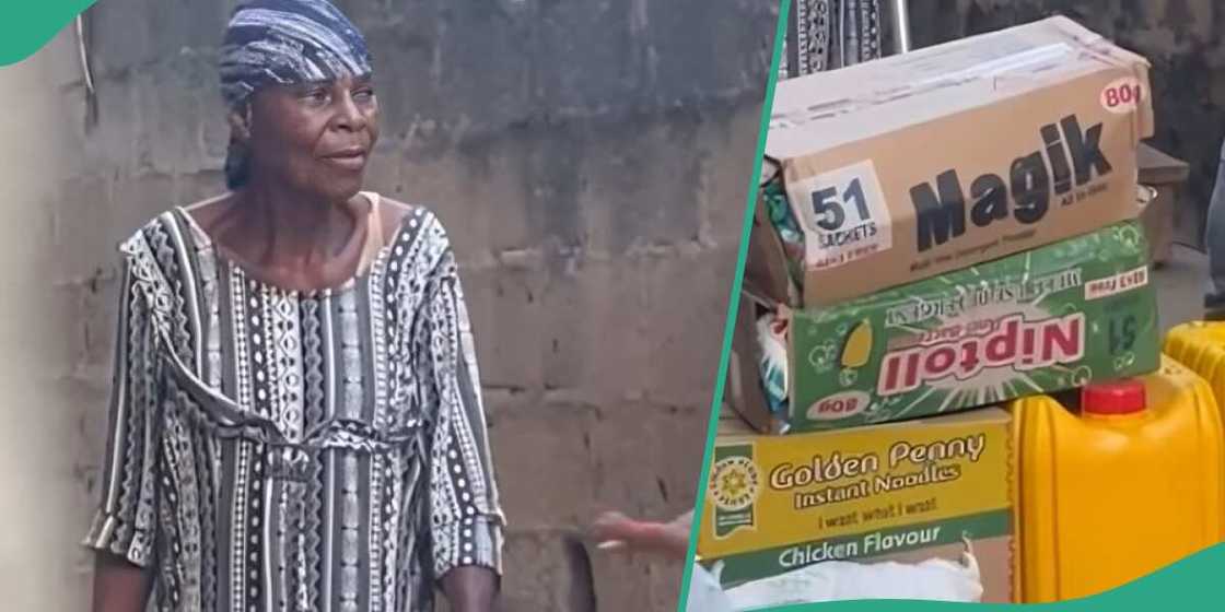 Elderly woman gets money and cash from good Samaritan Elderly woman gets money and cash from good Samaritan