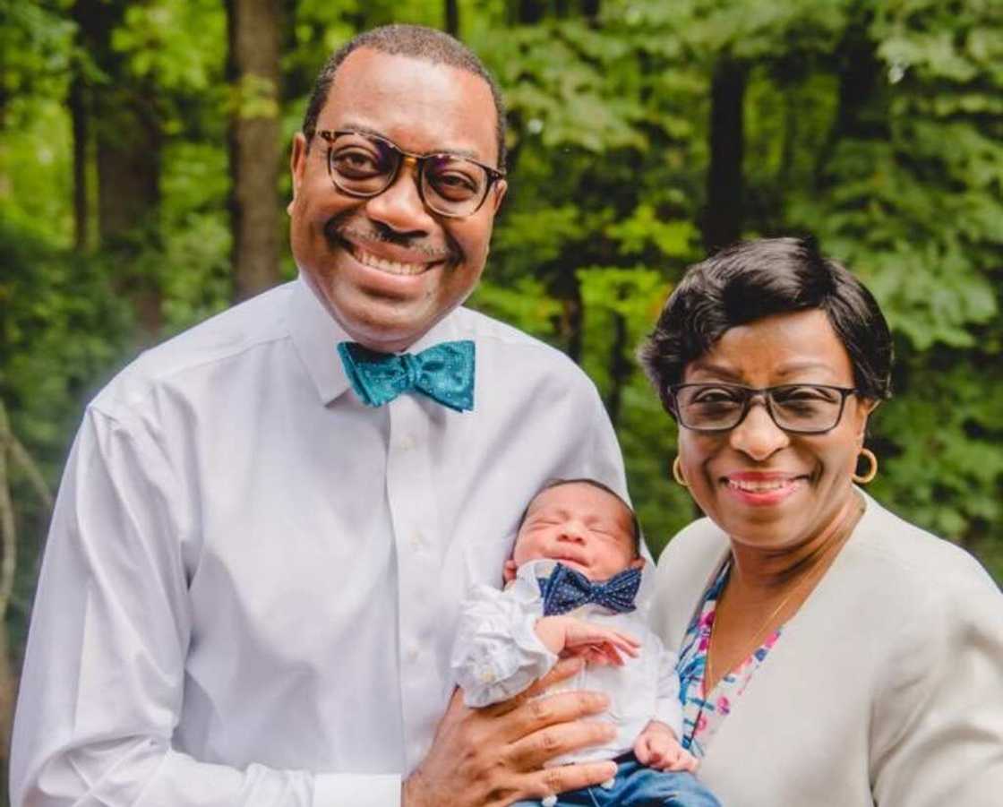 Akinwunmi Adesina, Grace Adesina, Akinwunmi Adesina's grandson Akinwunmi Adesina, Grace Adesina, Akinwunmi Adesina's grandson