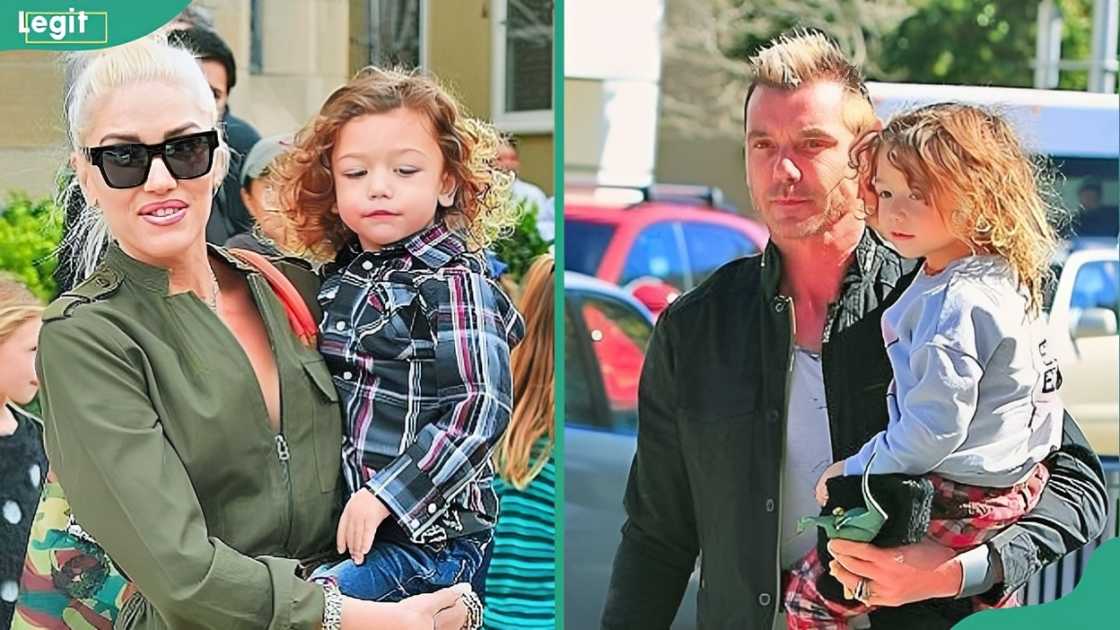 Apollo Rossdale in different picture with his parents