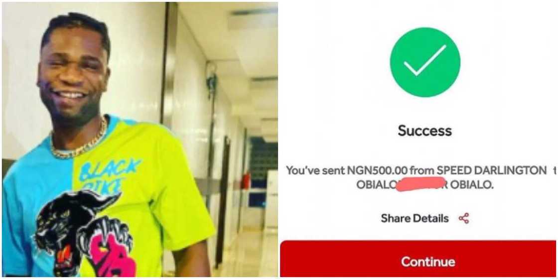 Speed Darlington gives fan money Speed Darlington gives fan money