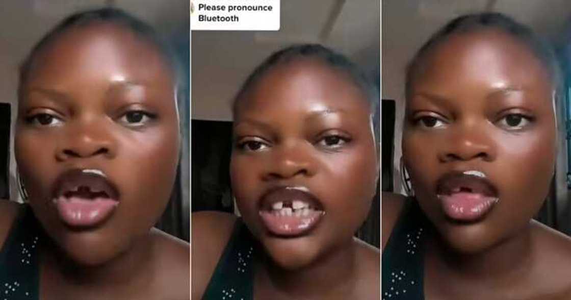 Lady with wide gap teeth, Bluetooth Lady with wide gap teeth, Bluetooth