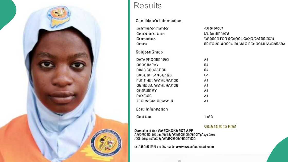 Girl trends online after performing well in WAEC.