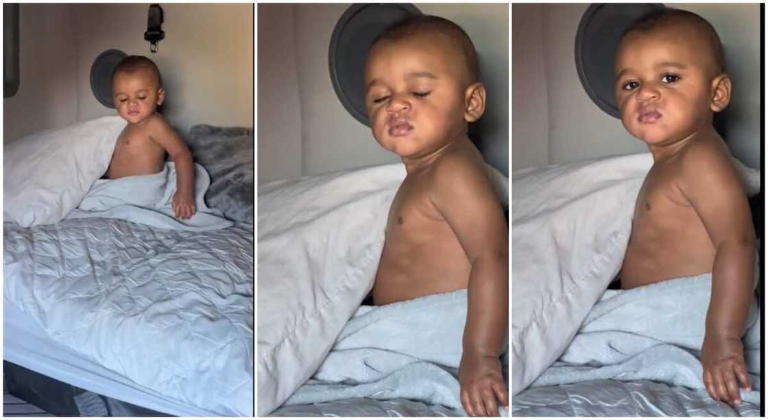 Photos of a baby boy woken of from sleep my his mother. Photos of a baby boy woken of from sleep my his mother.