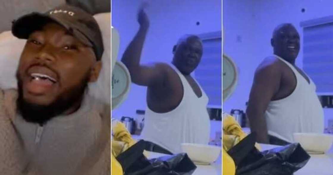 Nigerian dad tackles son, singing loudly at home Nigerian dad tackles son, singing loudly at home