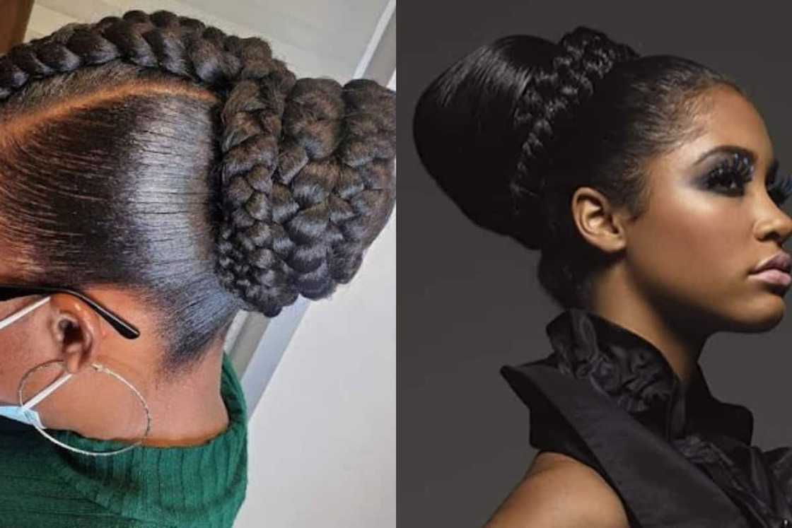 The braided bun The braided bun