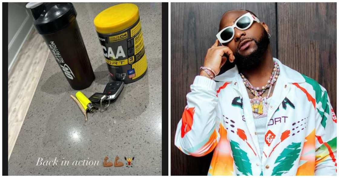 Davido flaunts gym equipment