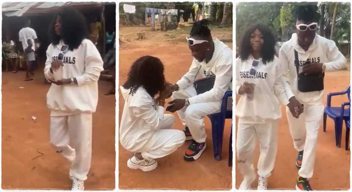 Photos of a couple during their traditional wedding.