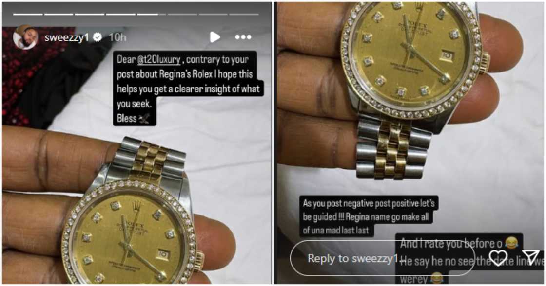 Regina Daniels’ brother reacts to fake Rolex wristwatch allegations