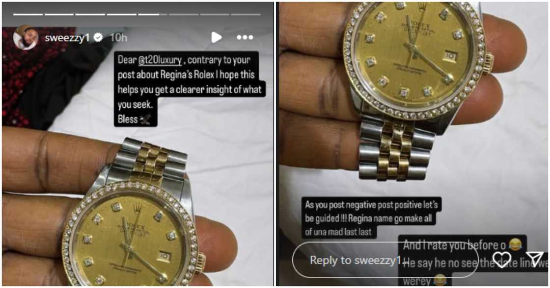 Regina Daniels’ brother reacts to fake Rolex wristwatch allegations Regina Daniels’ brother reacts to fake Rolex wristwatch allegations