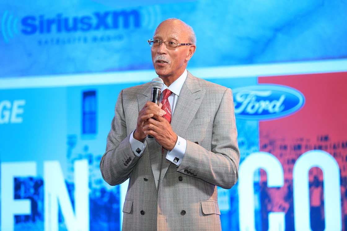 Dave Bing speaks in Chicago, Illinois.