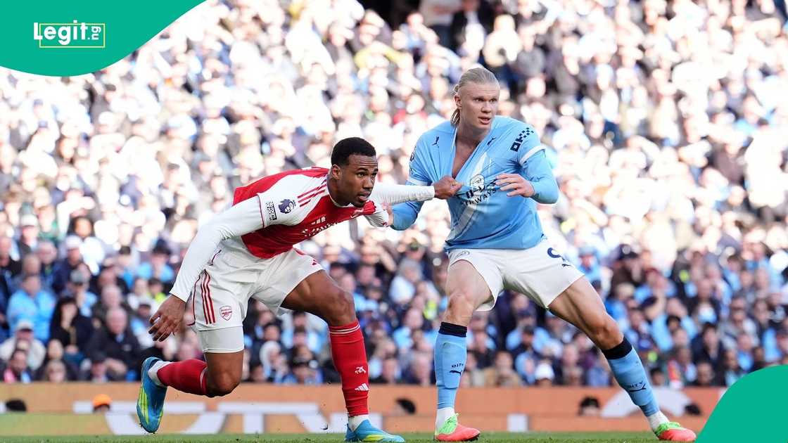 Arsenal, Gabriel Magalhaes, Manchester City, Erling Haaland, Premier League, Etihad Stadium.