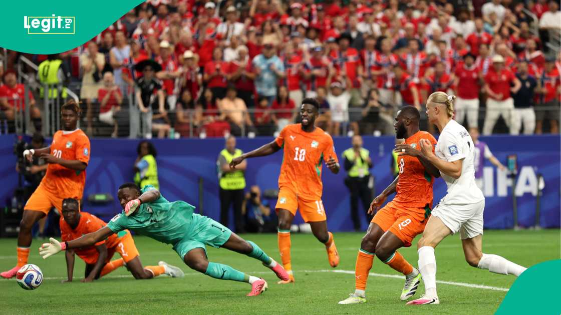 Erling Haaland scoring Norway's second goal during the FIFA World Cup 2026 Round Of 32 match against Ivory Coast. Photo by Stacy Revere Erling Haaland scoring Norway's second goal during the FIFA World Cup 2026 Round Of 32 match against Ivory Coast. Photo by Stacy Revere