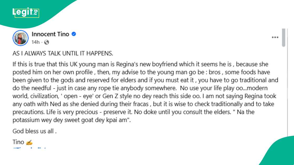 Netizen sends message to mystery man sighted with Regina Daniels. Netizen sends message to mystery man sighted with Regina Daniels.