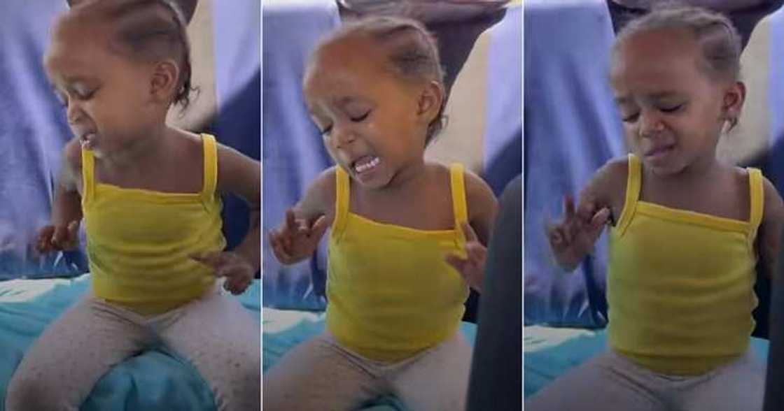 Little girl vibes to Amapiano beat, facial expression