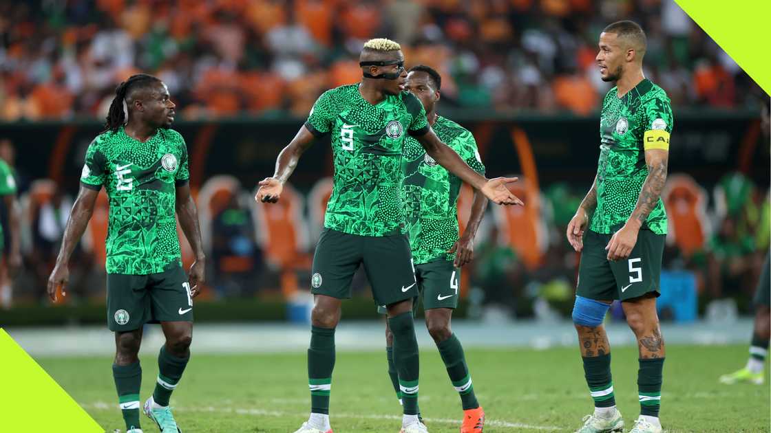 Nigerian players during the AFCON 2023 final. Nigerian players during the AFCON 2023 final.