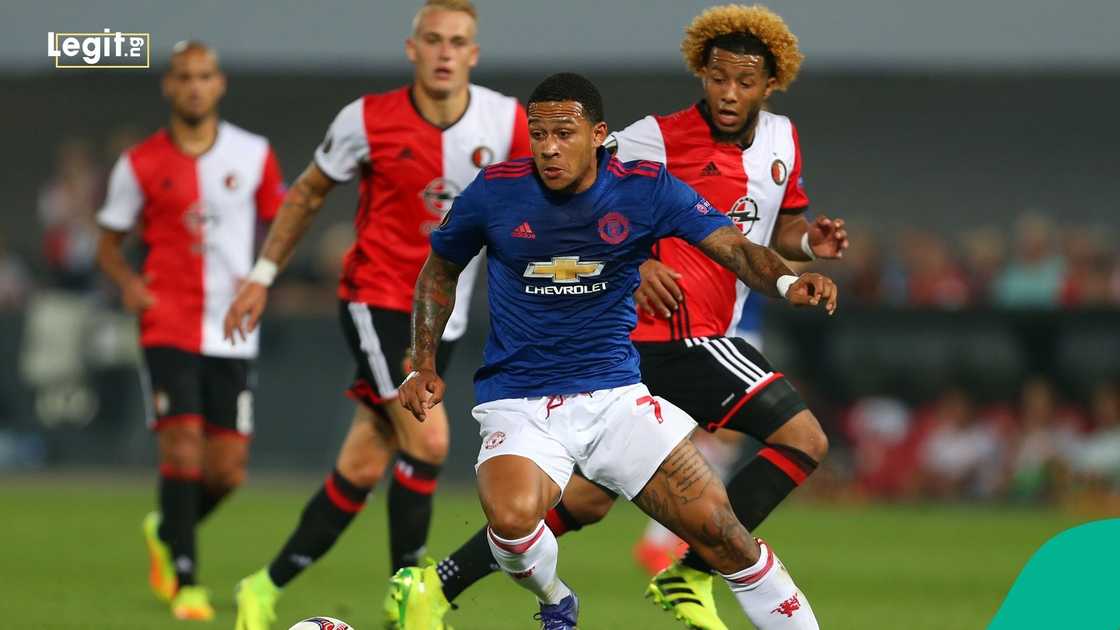 Memphis Depay, UEFA, Champions League, Manchester United, Feijenoord, Rotterdam, Football.