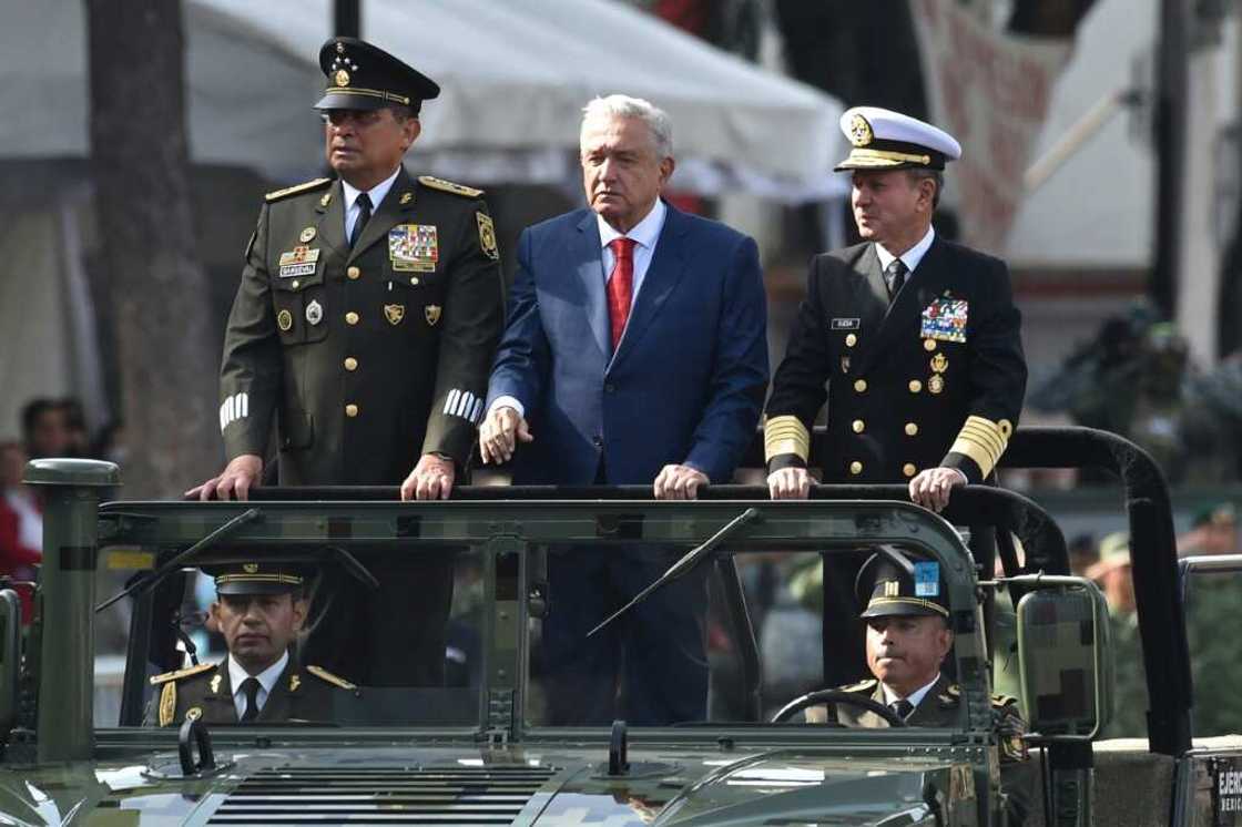Mexican President Andres Manuel Lopez Obrador attends an independence day military parade Mexican President Andres Manuel Lopez Obrador attends an independence day military parade