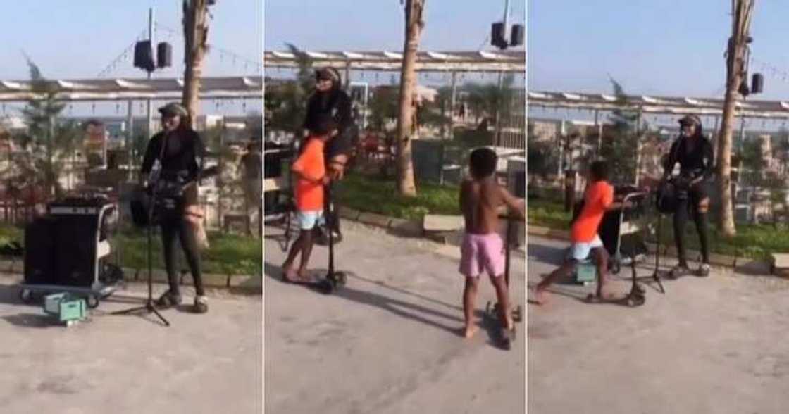 Children attempt to steal singer's money Children attempt to steal singer's money