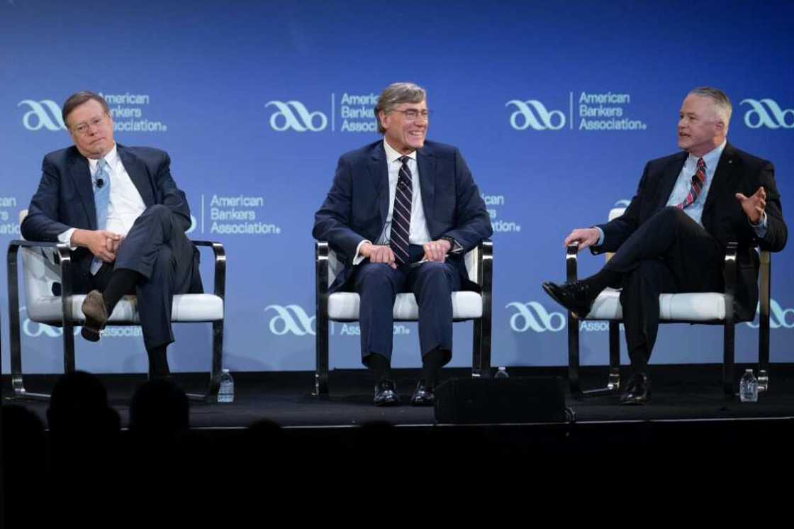 United Bank CEO Jim Edwards (L), Zions Bank President A. Scott Anderson (c) and Jonesburg State Bank CEO Dan Robb (R) speak during a panel of the American Banking Association summit in Washington United Bank CEO Jim Edwards (L), Zions Bank President A. Scott Anderson (c) and Jonesburg State Bank CEO Dan Robb (R) speak during a panel of the American Banking Association summit in Washington