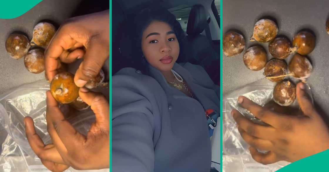 Lady displays what she found after keeping "agbalumo" in freezer for more than a year