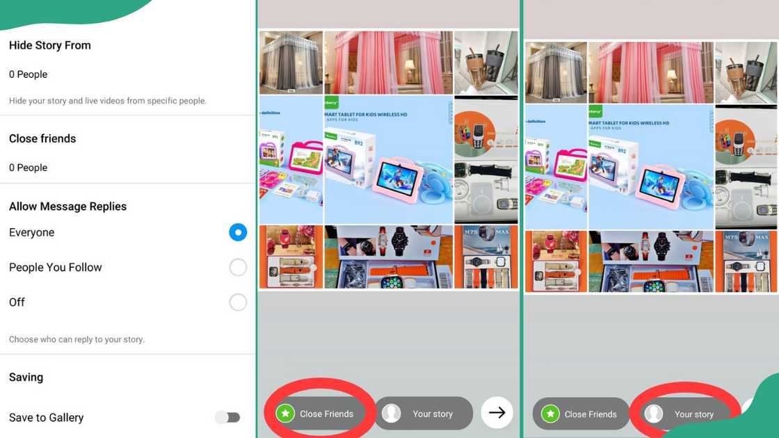 Process of posting multiple photos on Instagram Story using layout feature