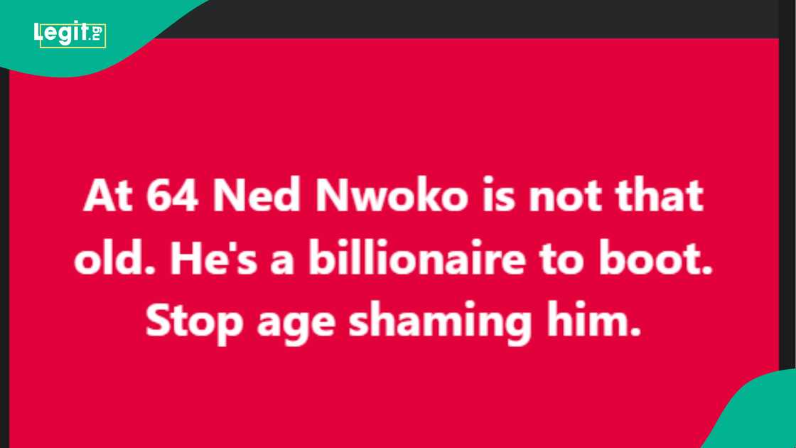 Man shares his opinion about Ned Nwoko's age. Man shares his opinion about Ned Nwoko's age.