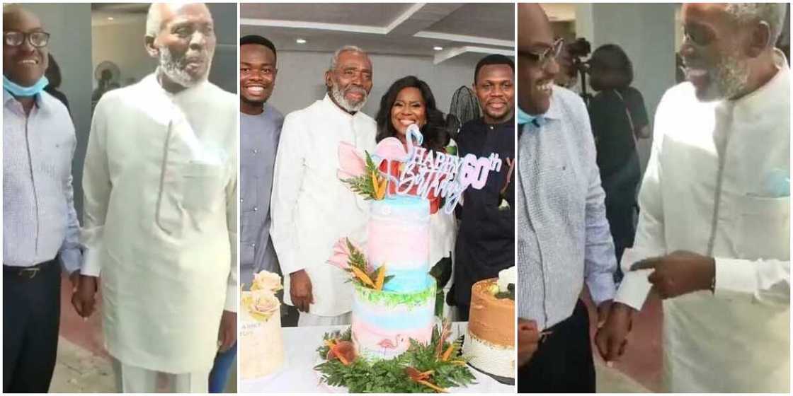 Nigerians react to new video of Olu Jacobs as he shows up at wife's birthday celebration, many say he looks slimmer Nigerians react to new video of Olu Jacobs as he shows up at wife's birthday celebration, many say he looks slimmer