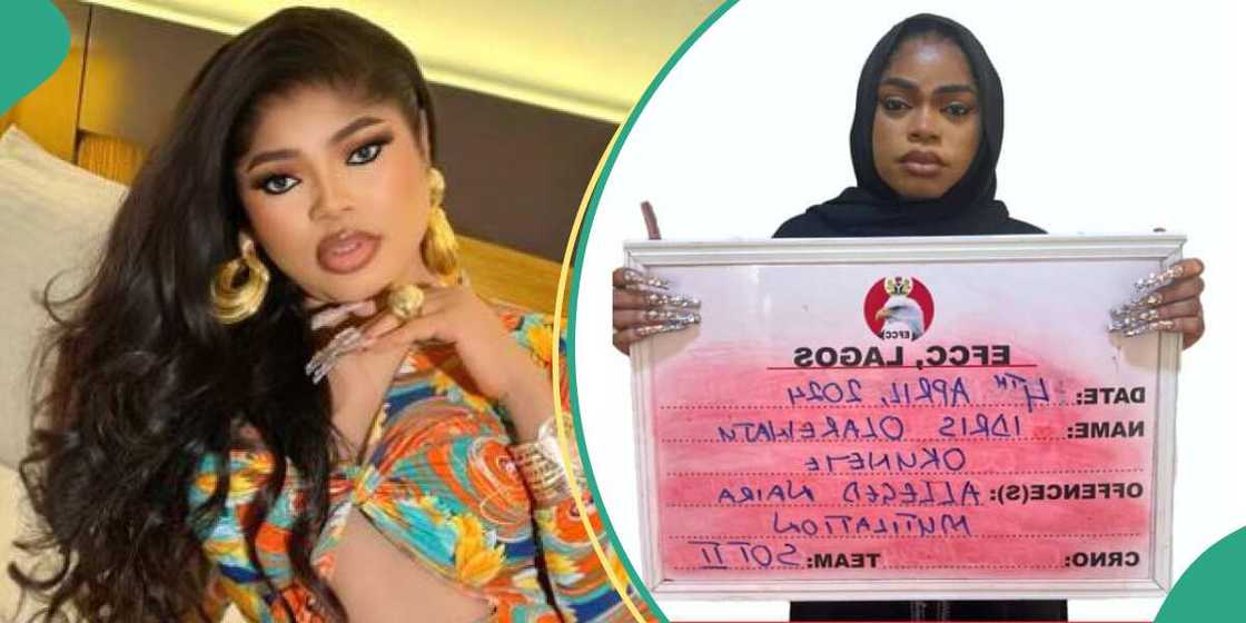 EFCC takes mugshot of controversial crossdresser Bobrisky