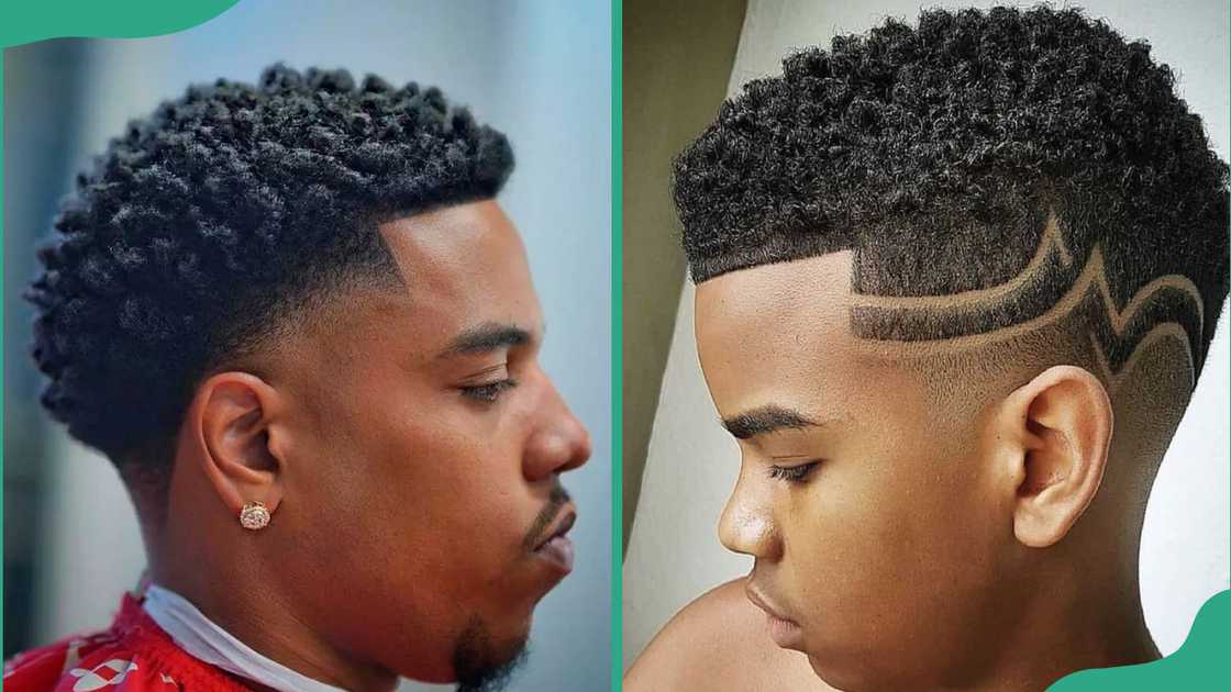 Twist sponge Afro with shaved design Twist sponge Afro with shaved design