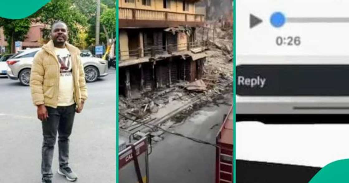 Businessman sends emotional voice note while trapped inside Great Nigeria building. Businessman sends emotional voice note while trapped inside Great Nigeria building.