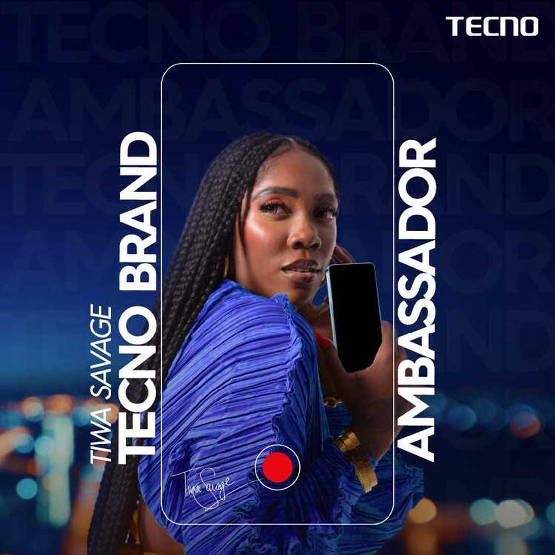 Tiwa Savage Bags Ambassadorial Endorsement Deal with TECNO: Becomes Brand’s First Female Ambassador