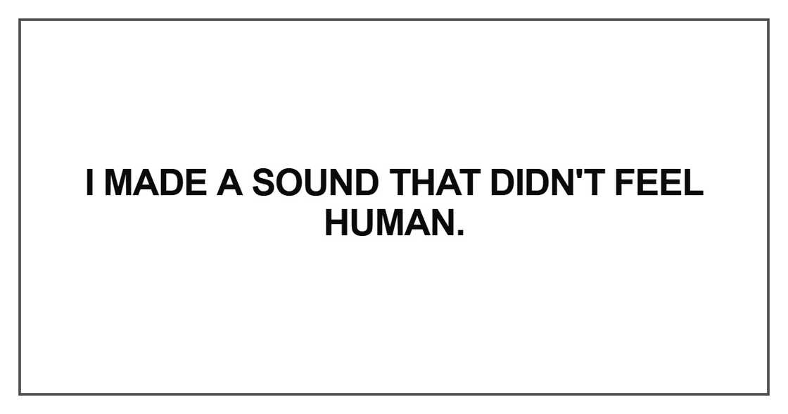 I made a sound that I made a sound that